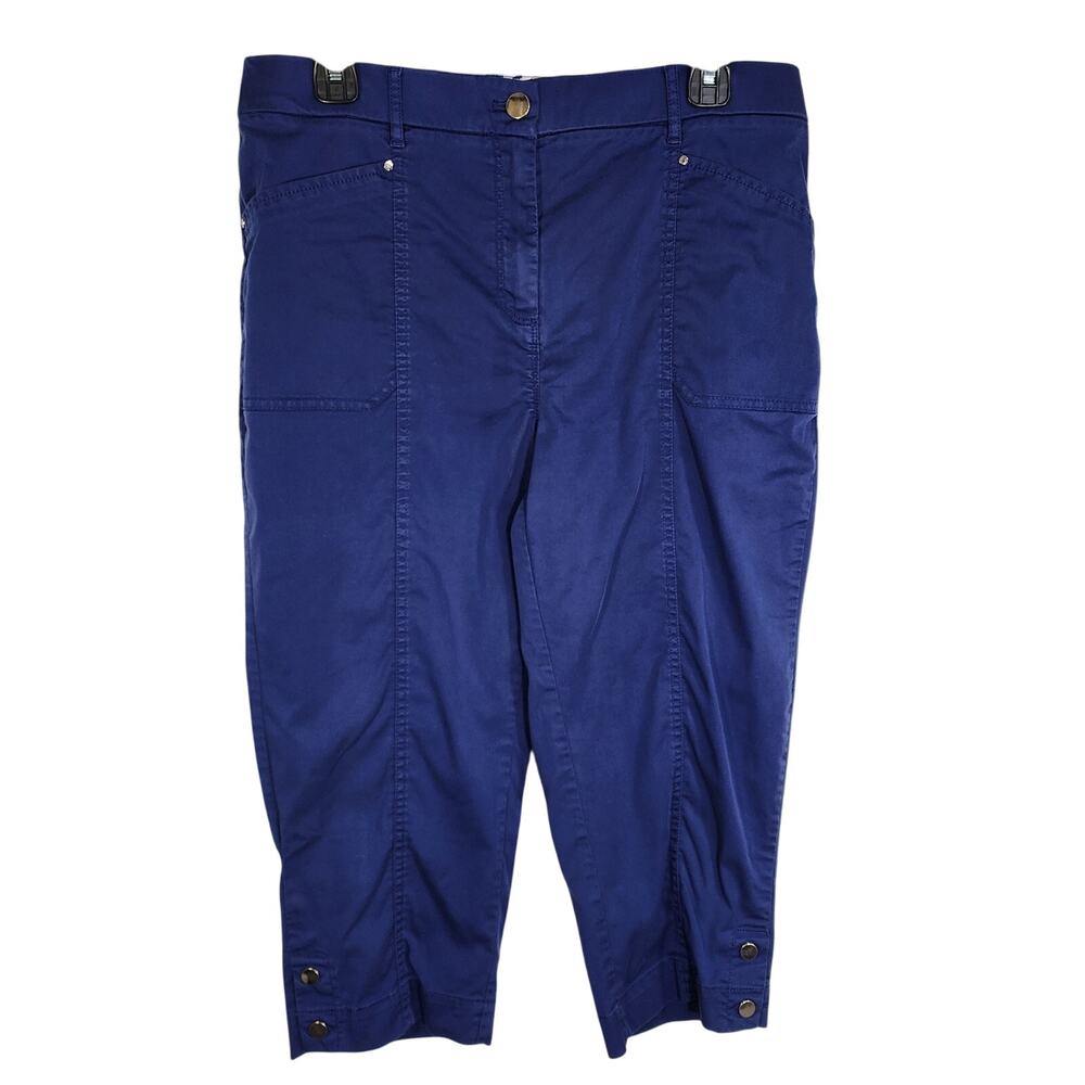 Chico's Capri Pant 1.5 US10 Nocturne Navy Luze Utility Slim Capri Secret Stretch